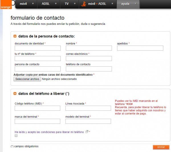 Liberar móvil Orange Gratis